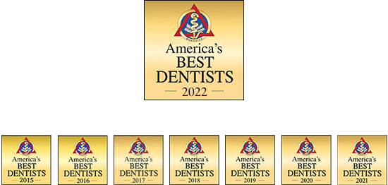 America's Best Dentist Awards for 2015 through 2022