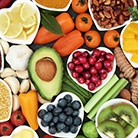 Selection of different foods resting on a table