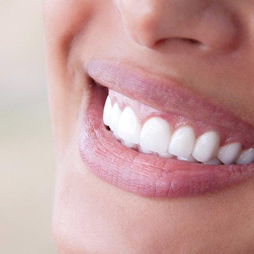 Closeup of healthy teeth and gums