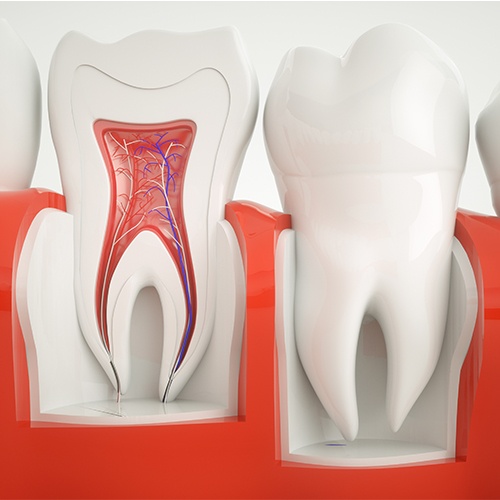 Animation of the inside of a healthy tooth