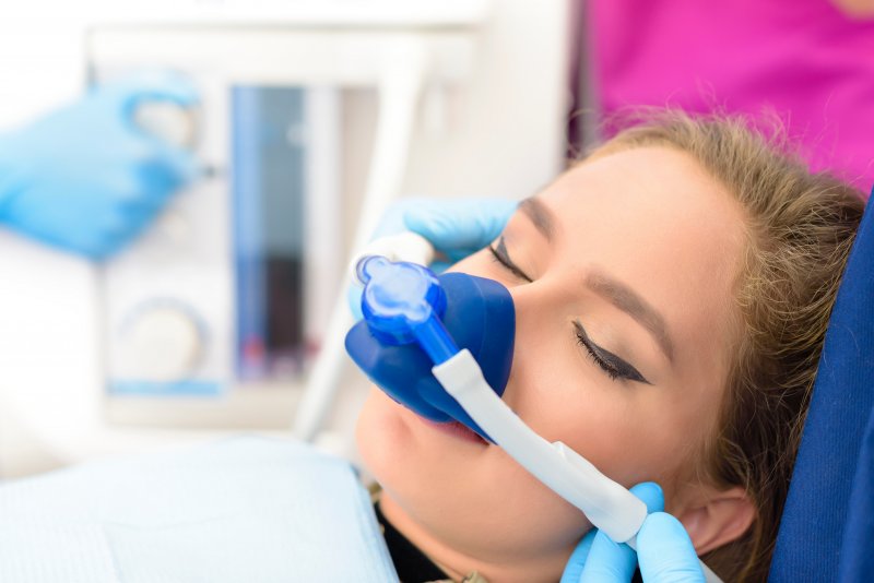 patient getting nitrous oxide treatment